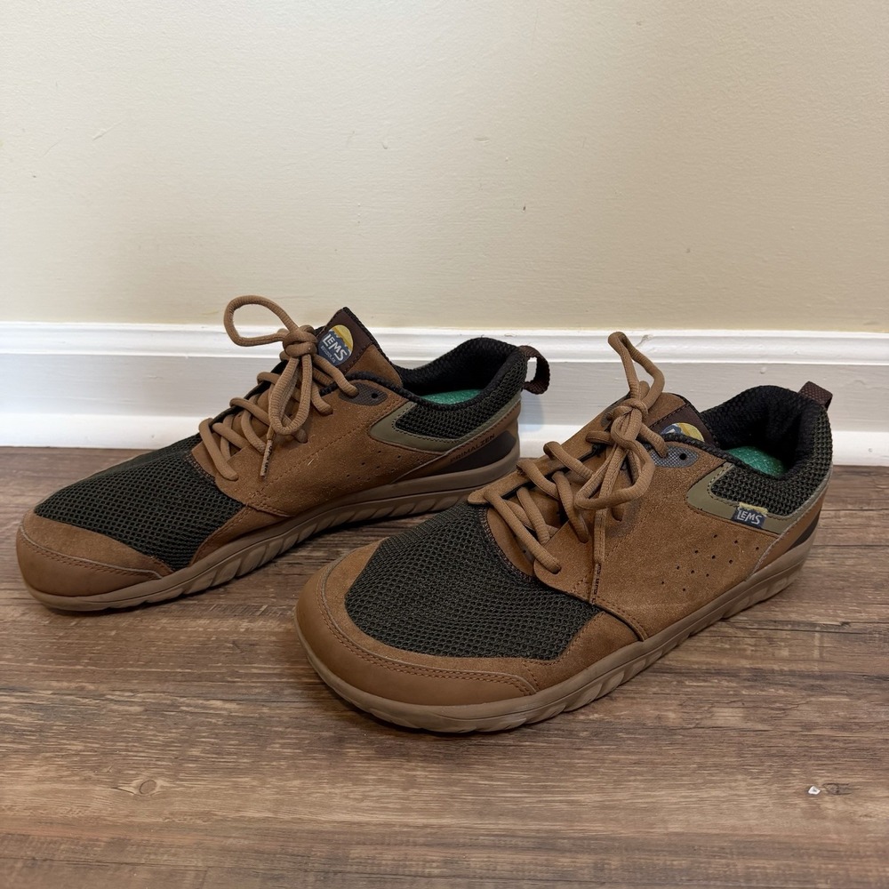 Lems Primal Zen Shoes Mens 12 Woodland Brown Suede Minimalist Hiking Sneaker